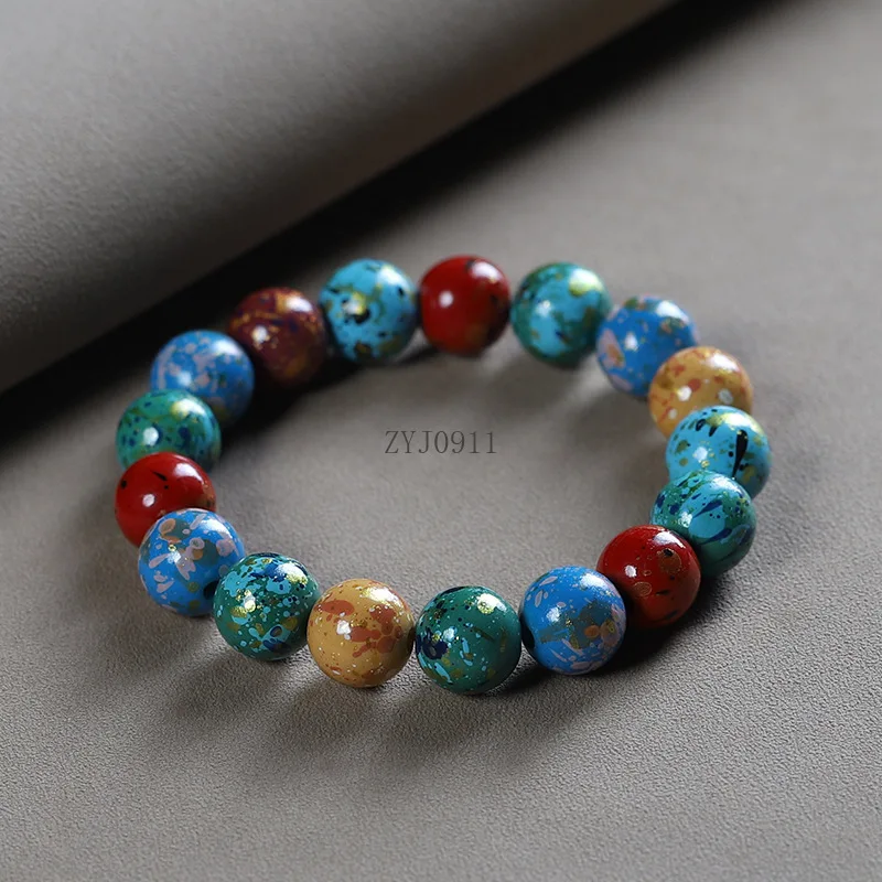 * Bracciale con perline in pietra naturale fatto a mano fai-da-te per bracciale da donna Bracciale con perline di lacca di grandi dimensioni in cristallo energetico di malachite blu, regalo per coppia