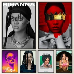 Hot Singer R-RIHANNAS Poster Vintage Poster Prints Art Home Painting Bathroom Kitchen Bar Accessories Wall Sticker Small Size