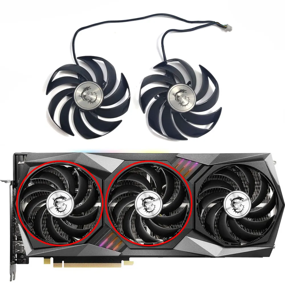 NEW RX 6800XT GAMING X TRIO GPU Fan，For MSI RTX 3060 3060TI 3070