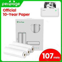 107mm PeriPage A9s / A9s Max Thermal Photo Paper Adhesive Label Sticker BPA-Free Pure White Pocket Mini Thermal Printer Rolls