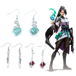Game Jewelry Valorant Earrings for Women Girl Cosplay Sage Jett Knife Healing Orb Drop Earrings Costume Props Earring Gamer Gift