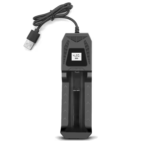 Portable 1 / 2 Slots 18650 Battery Charger Fast Charging Intelligent LCD Lithium Battery Charger USB Universal Battery Adapter