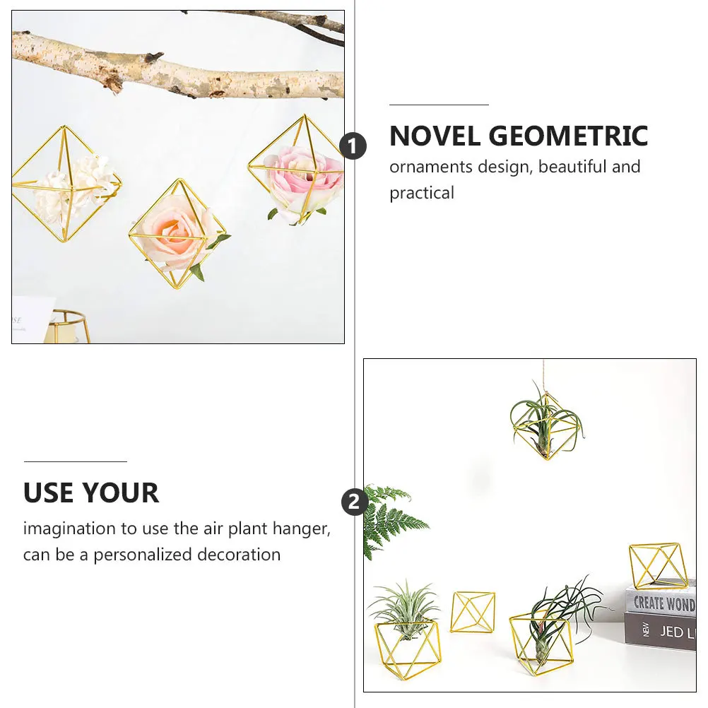 

5pcs Air Plant Stand: Geometric Planter Holder For Desktop Display Lamp Shade Use Mini Flower Stand, Tabletop Air Plants Holder,