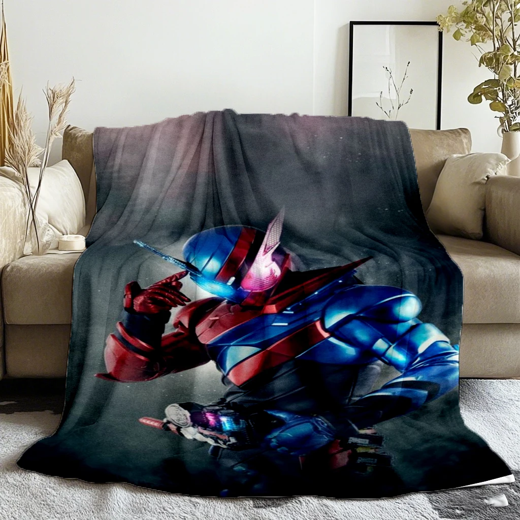 

Одеяло с двумерным принтом в стиле аниме Kamen Rider, одеяло для кемпинга, кровати, дивана, офиса, кондиционера, мягкое одеяло для отдыха
