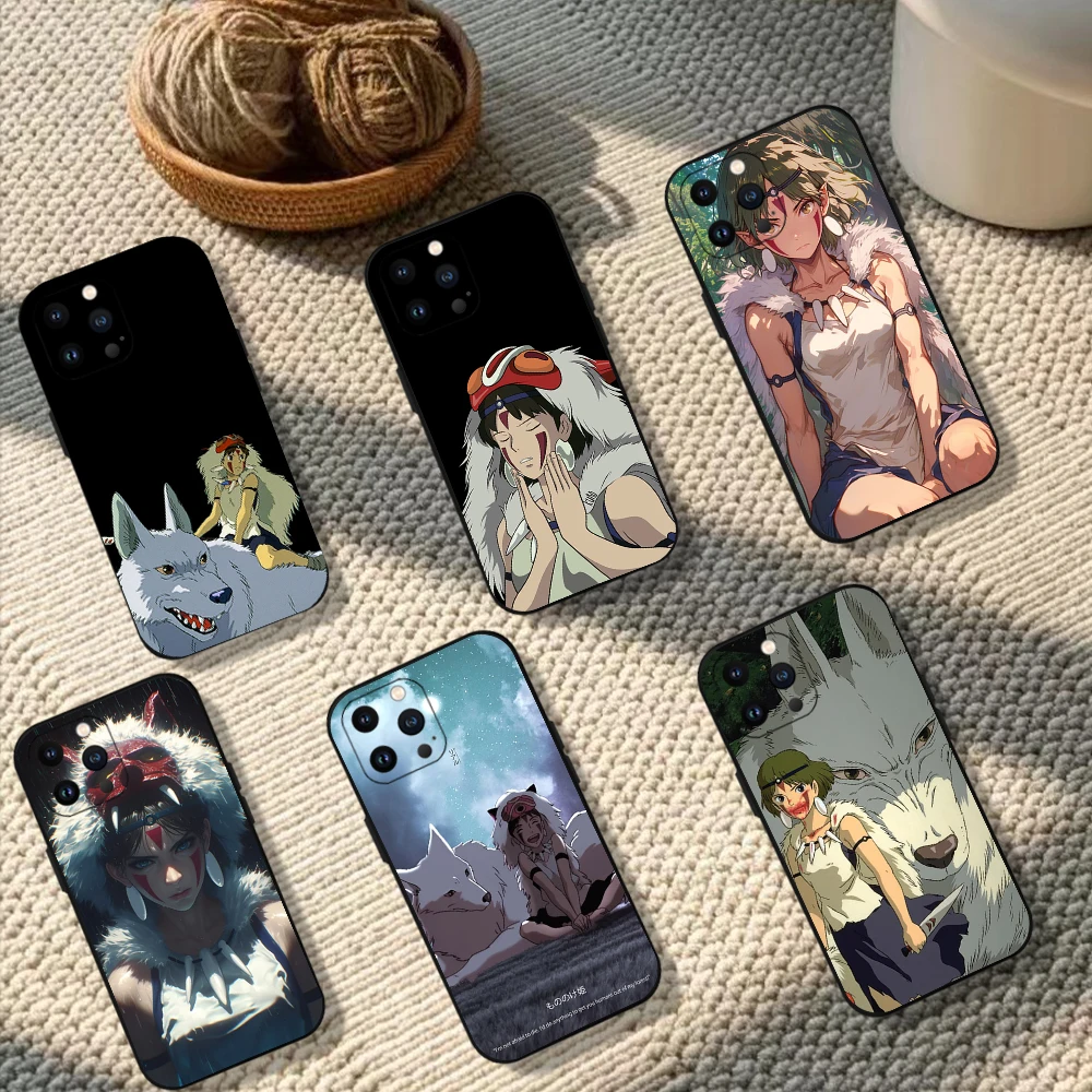 Anime P-Princess M-Mononoke Phone Case For Samsung S23 S22 ULTRA A22 A71 Black Soft Silicone Cover