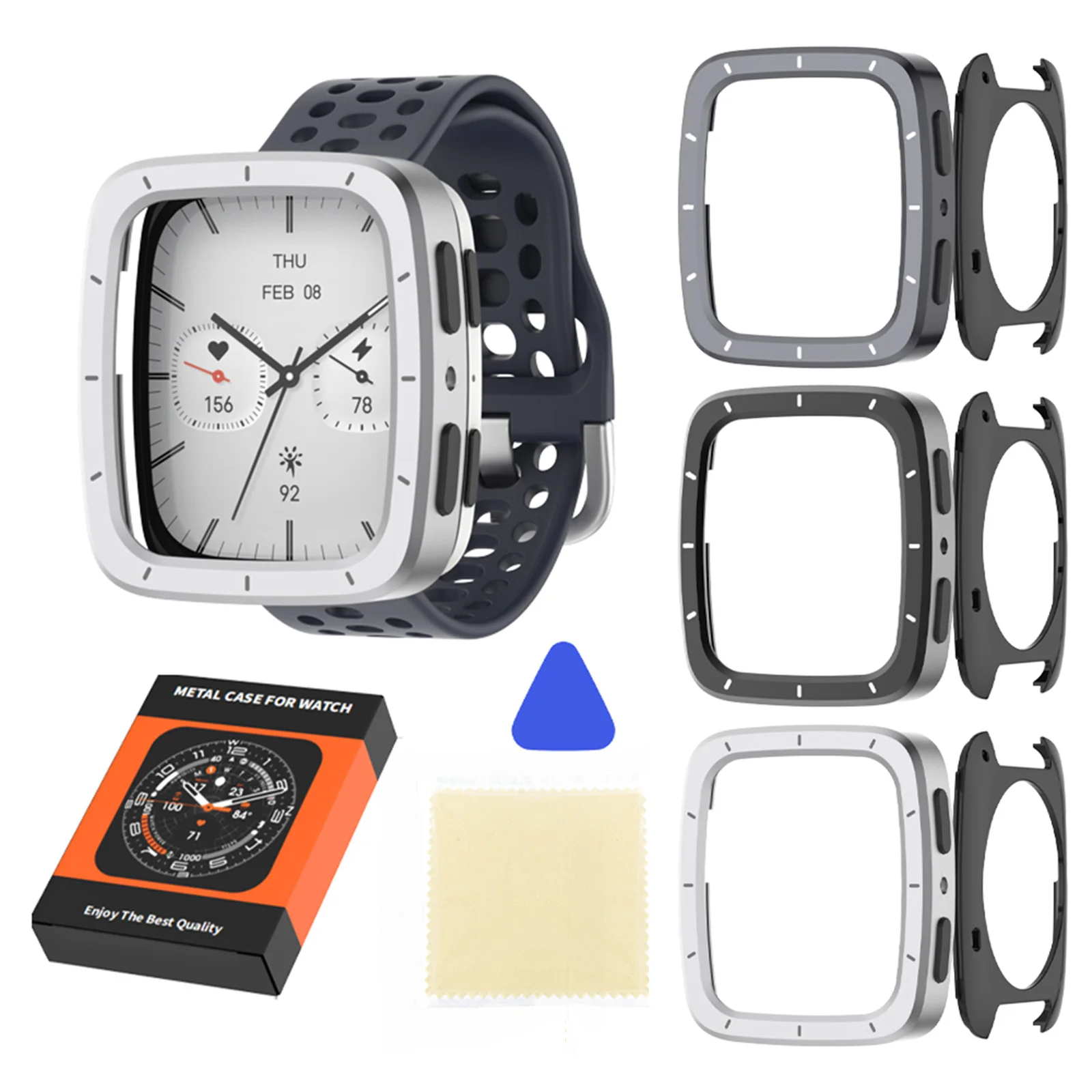 

Metal Case TPU Back Cover Watch Protective Cover Frame Bumper Case Cover for Amazfit Active 2 Square Accessories