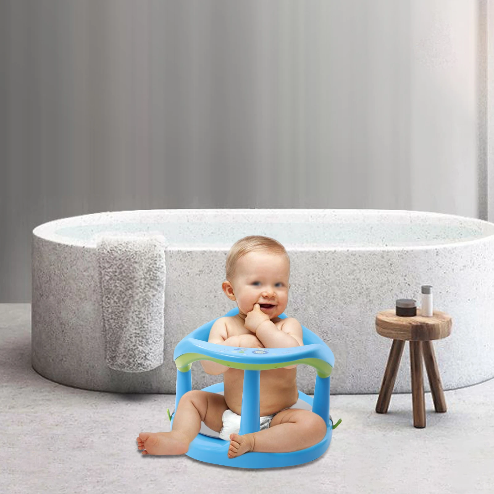 

Baby Bath Seat Non-Slip Infants Bath TuTub Chair with Suction Cups for Stability, Newborn Gift, 6-18 Months