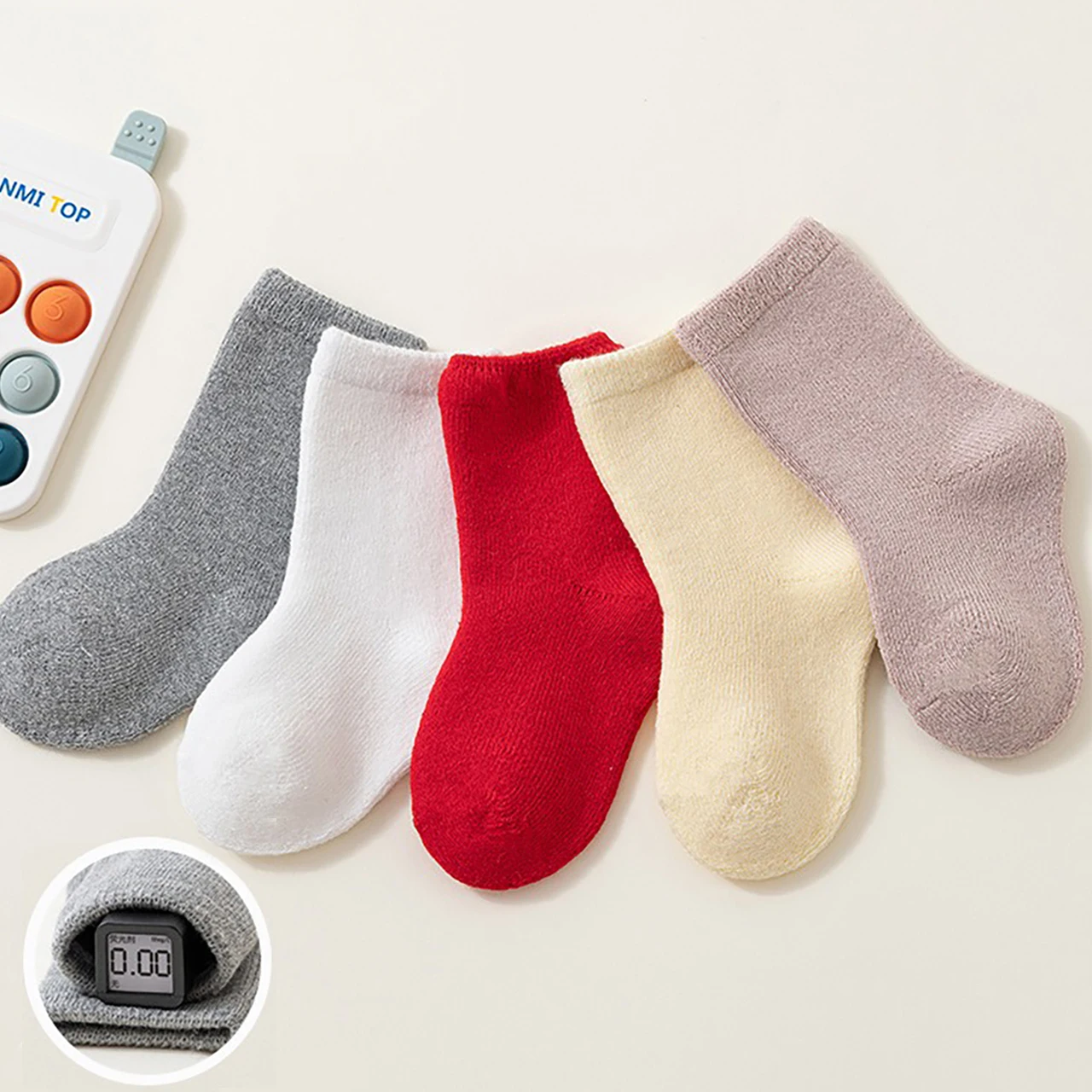 

Thick Cotton Baby Socks Autumn Winter Warm Mid Tube Sock Boy Girl Solid Color Calf Sock 0-3Year Newborn Footwear Kids Sport Sock