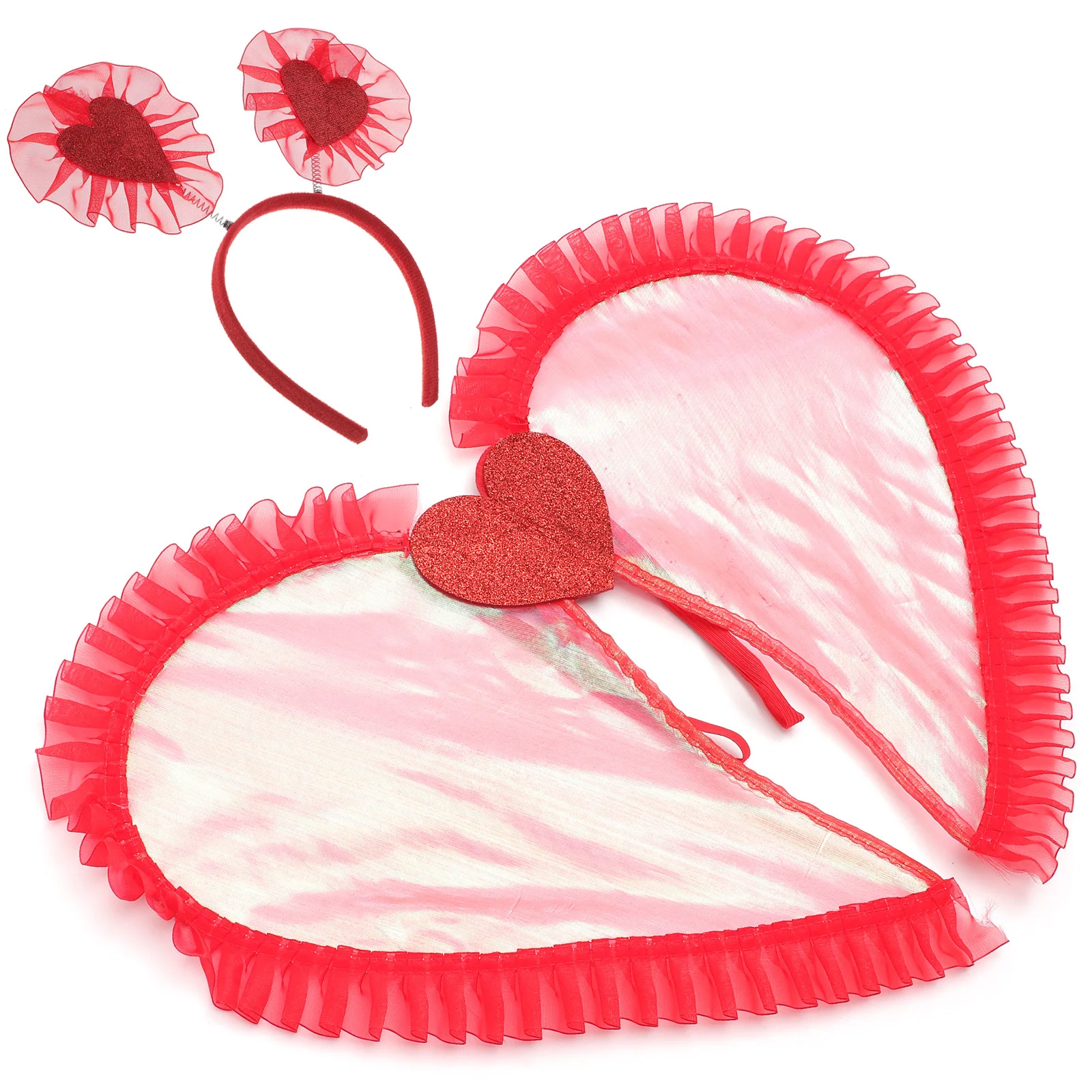 1 Set Angel Wing Costume Prop For Girls Fairy Wing Cosplay Headband Halloween Party Supplies White Wings Kids Adult Role Play