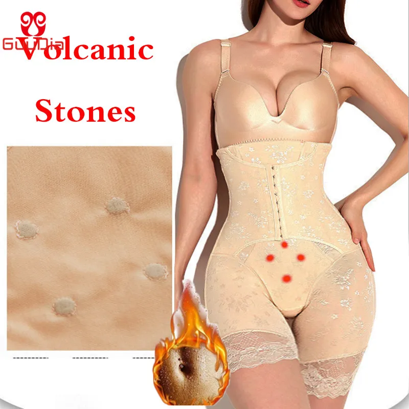 GUUDIA Soft Elastic Tummy Control Panties High Waisted Body Shaper Panties Shapewear Slimming Underwear Exquisite Lace Smooth