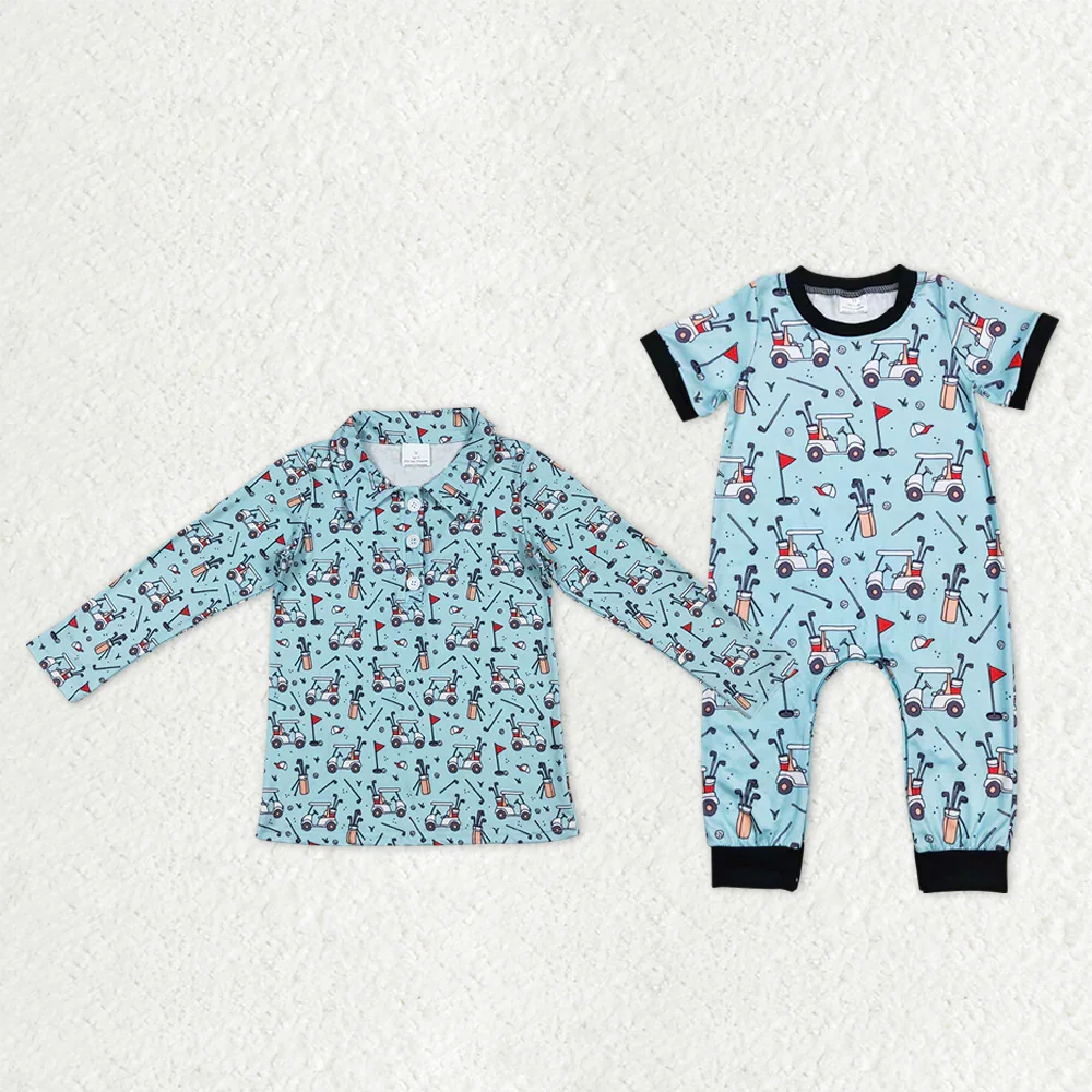 

z1126-15 BT1404 Wholesale Summer kids clothes boys Matching blue long sleeve top Boutique Children clothing