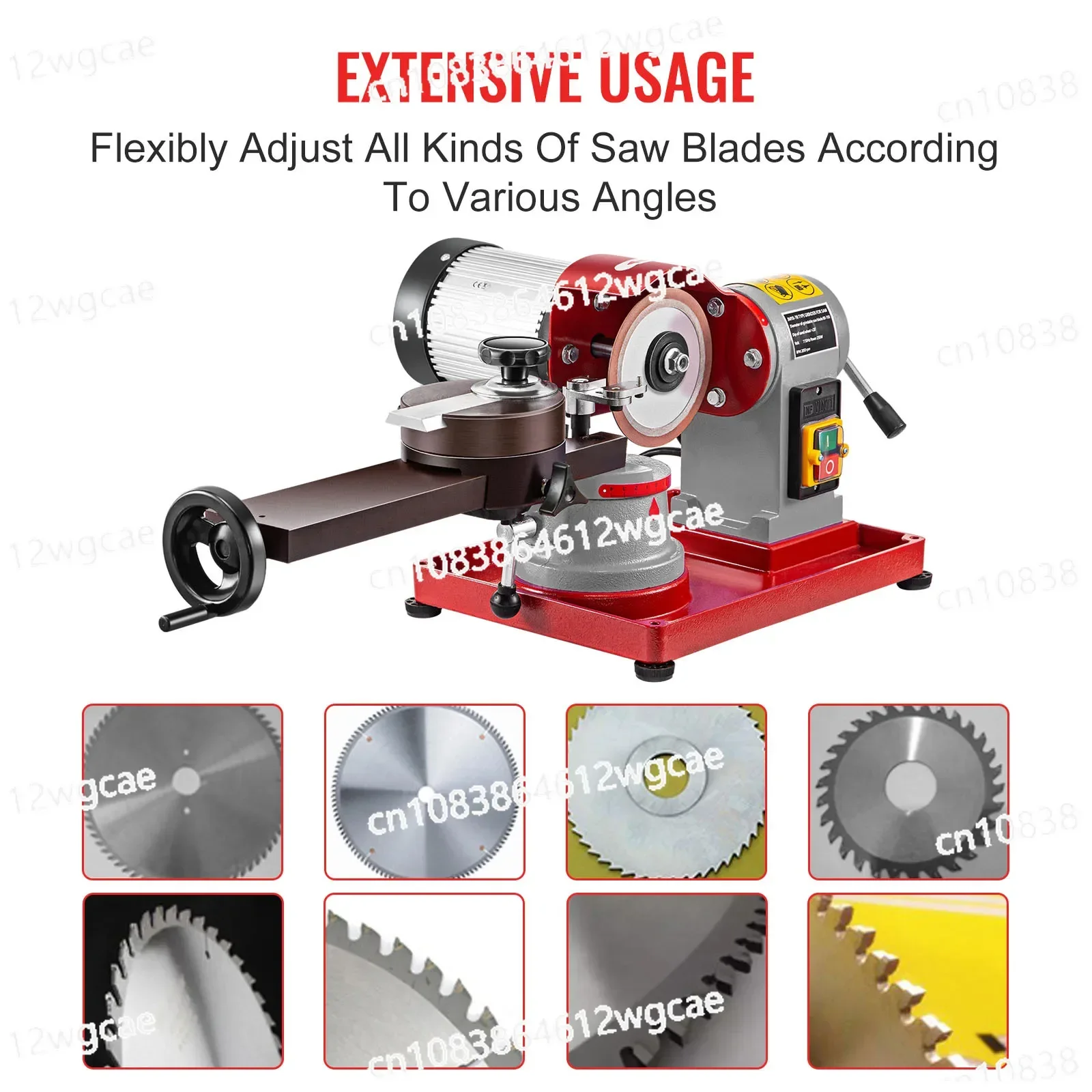 370W Circular Saw Blade Grinder Sharpener 5Inch Wheel Rotary Angle Mill Grinding for Carbide Tipped Saw Wood-Based Panel