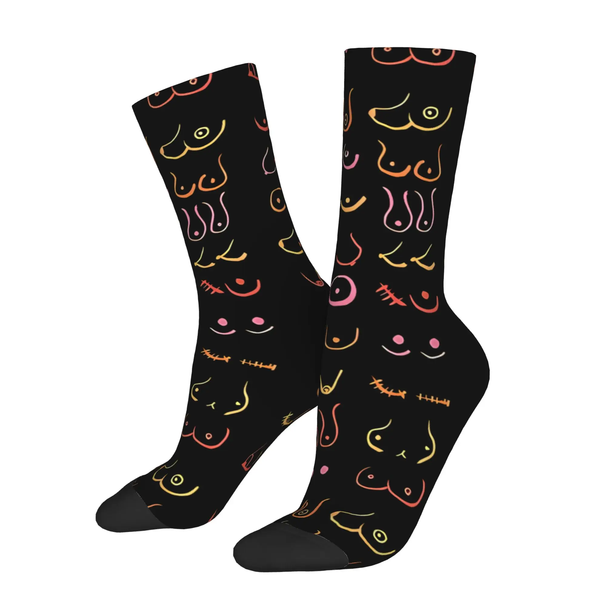 

Neon Boobs Drawing Sock Printed Man Polyester Fashion Popular