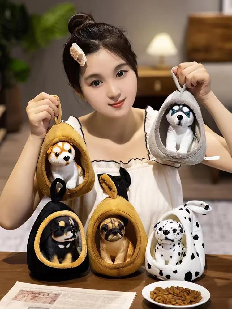 Dogs and kennel plush toy puppies can leave the kennel soft and lovely stuffed animals are a surprise gift for children