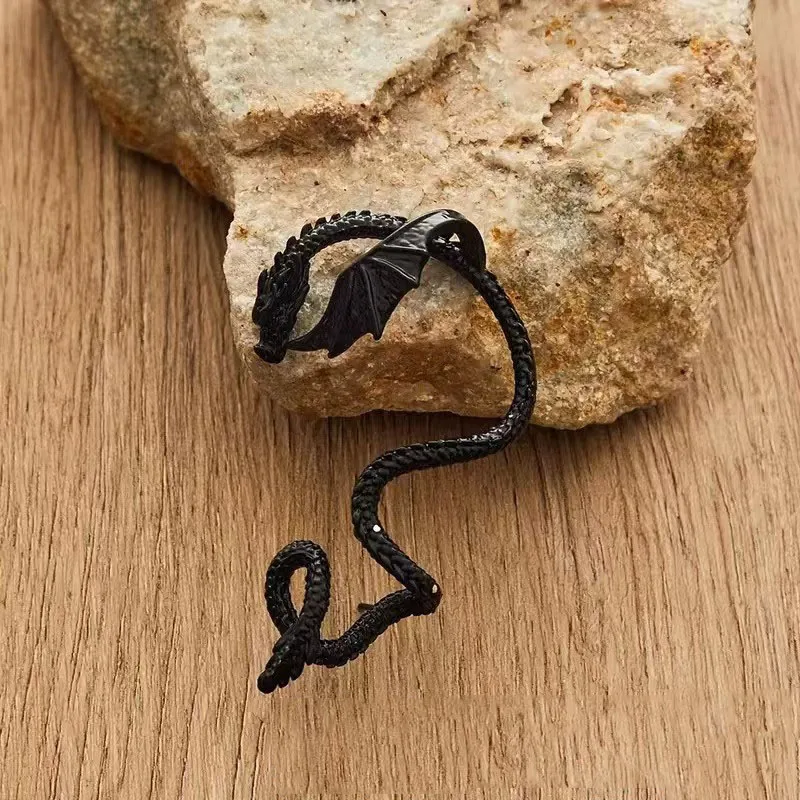 Women's Gothic Dragon Stud Wrap Earrings
