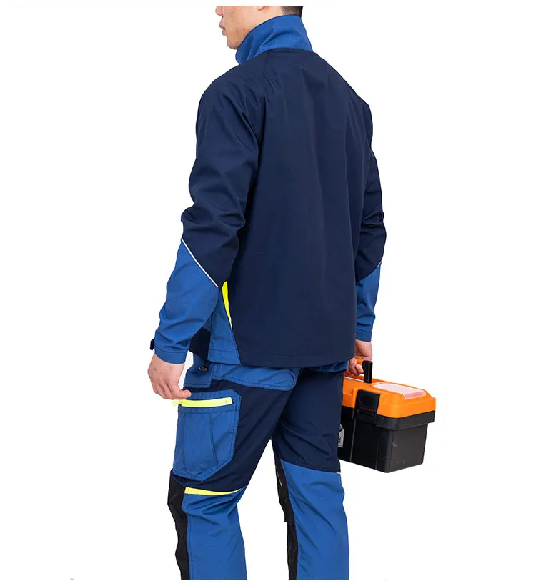 Reflective Safety Work Clothing For Men High Visibility Work Jacket And Hi Vis Pants Set Workshop Mechanical Repairmen Uniforms