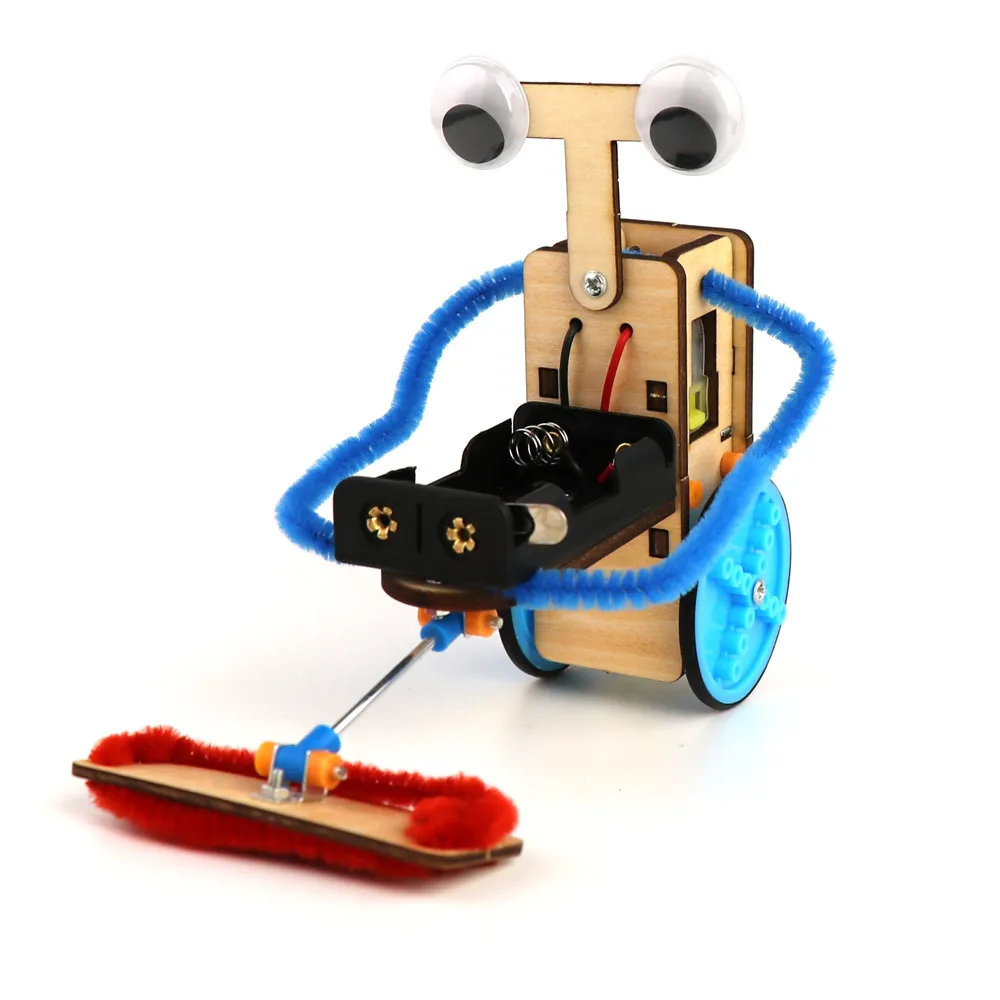 

Kids Science Toy Technology Physics 3D Puzzles STEM DIY Electric Cleaner Robot Kit Learning Educational Toys for Children