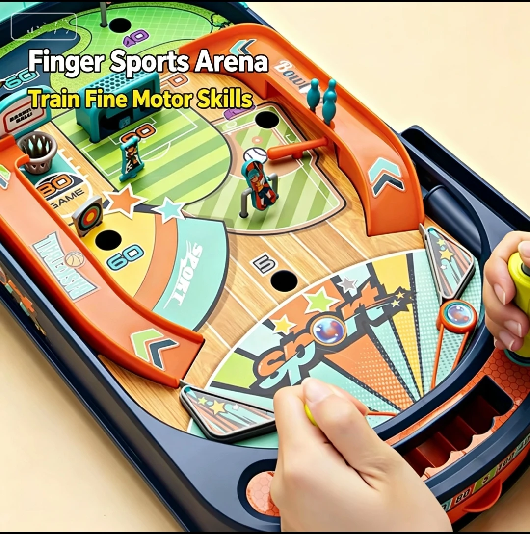 Kid Pinball Machine Game Soccer Table Basketball Sling Board Interaction Two Player Battle Hand Eye Coordination Party Fun Toy