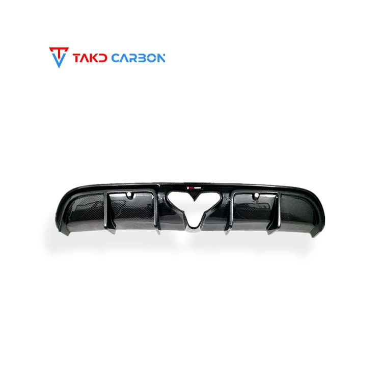 TAKD Carbon 100% Dry Carbon Fiber Material Rear Bumper Diffuser Universal Rear Spoilers For Porsche 718 Cayman Boxster