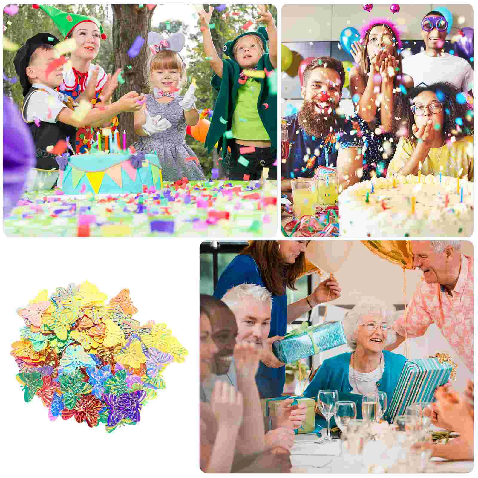 100 Pcs Colorful Butterfly Confetti Party Craft Festival Halloween Plastic Birthday