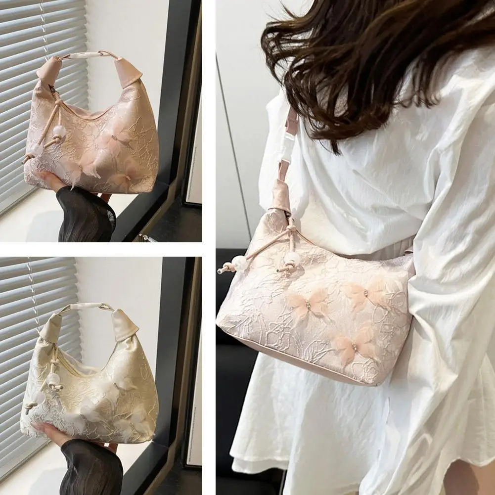 2025 New Chinese Handbag Trend Embroidery Shoulder Bag Large Capacity Embroidery Crossbody Bag Hanfu Cheongsam Party Gift