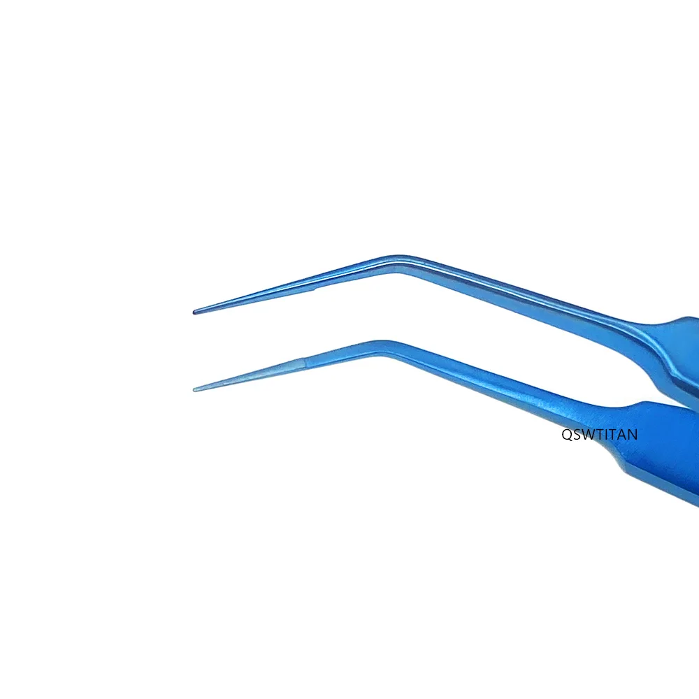 แหนบจักษุวิทยาไทเทเนียมขนาด 110 มม.: เครื่องมือสำหรับดวงตาแบบชิ้นเดียวแบบมีฟัน/ไม่มีฟัน