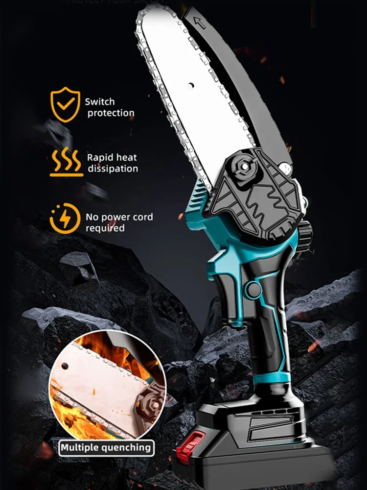 

500W 6/8 Inch Brushless Electric ChainSaw Cordless Battery Saw Portable Garden Woodworking Power Tool For Makita 21V Battery