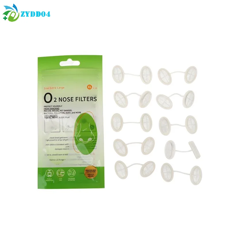 ● 4/10 filtros nasales desechables de 4 tamaños, tapones nasales invisibles para uso diario al aire libre, tapones nasales para control de polvo, alergias y smog