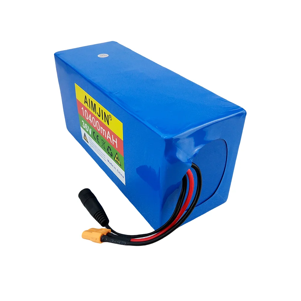 Bateria com BMS e carregador, 36V, 10400mAh, 18650, 10S4P, 36V, 10.4Ah