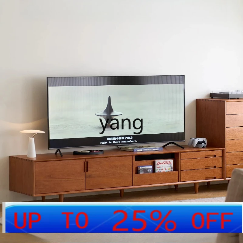 

LH TV cabinet, solid wood retro cherry wood living room storage small apartment