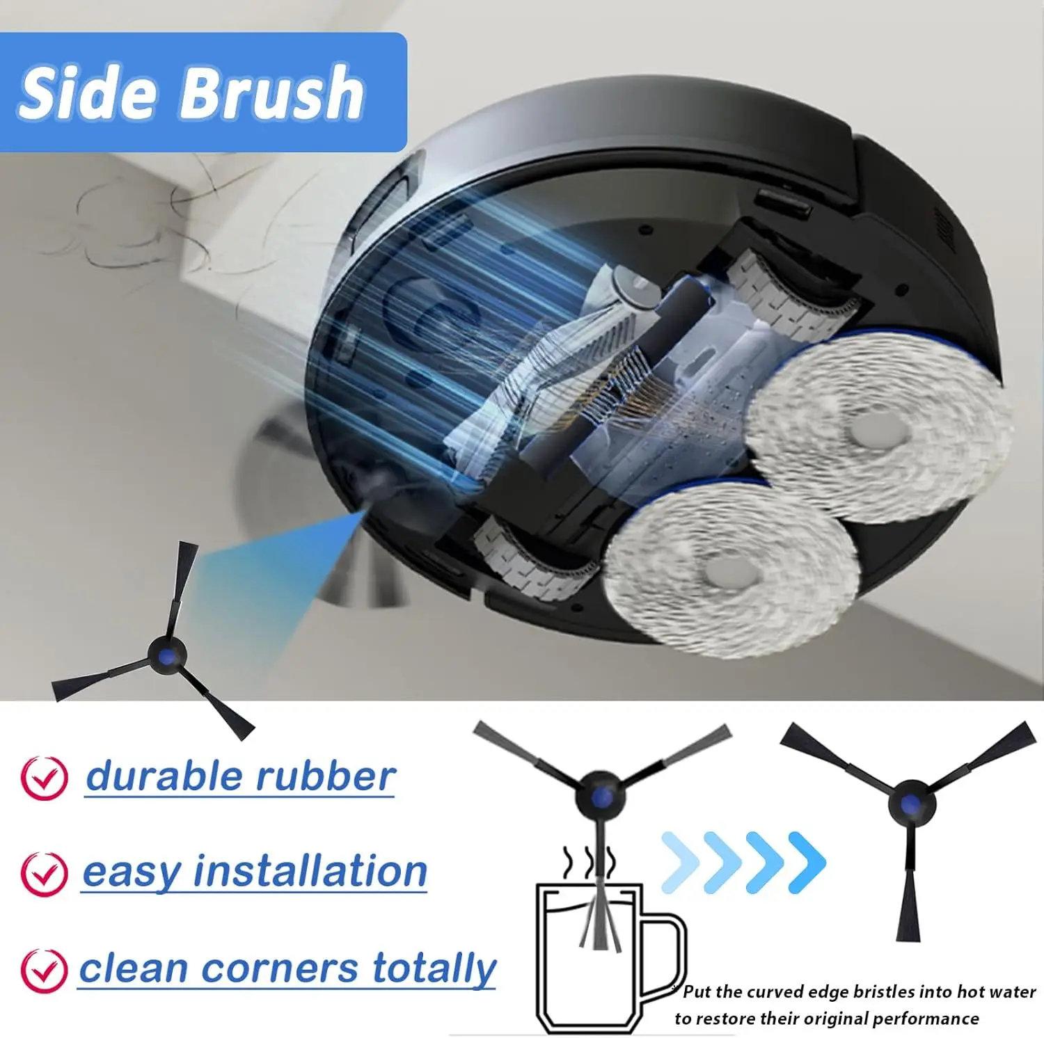 Compatible with for  Ecovacs Debot N30 Omni / N30 Pro Omni  Spare Part Accessory Main Brush Side Filter HEPA Cloth Dust Bag