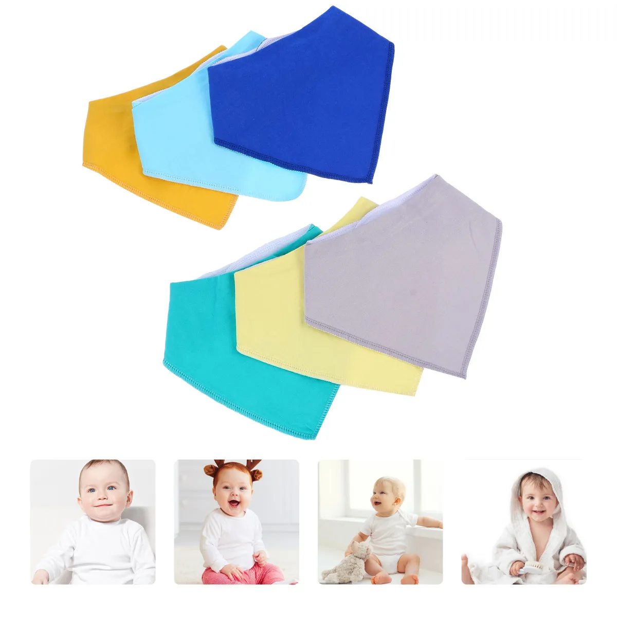 

Набор из 6 детских слюнявчиков-нагрудников: мягкие, впитывающие, треугольные, для новорожденных, легкие, легко моются, для малышей с прорезывающимися зубами