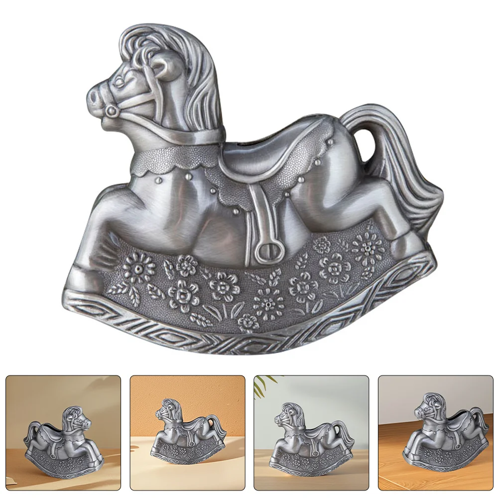 

Rocking Horse Piggy Bank for Kids Unbreakable Metal Coin Bank Cute Horse Money Box for Girls Birthday Gift Child Saving Habit