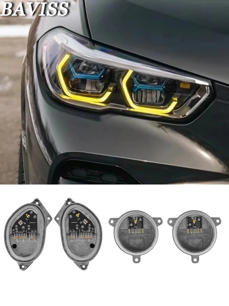 Laser Headlight Daytime Running Light Yellow For 2020 2021 BMW X5 G05 X6 G06 40ix 50ix SUV Angel Eyes DRL Led Boards Module