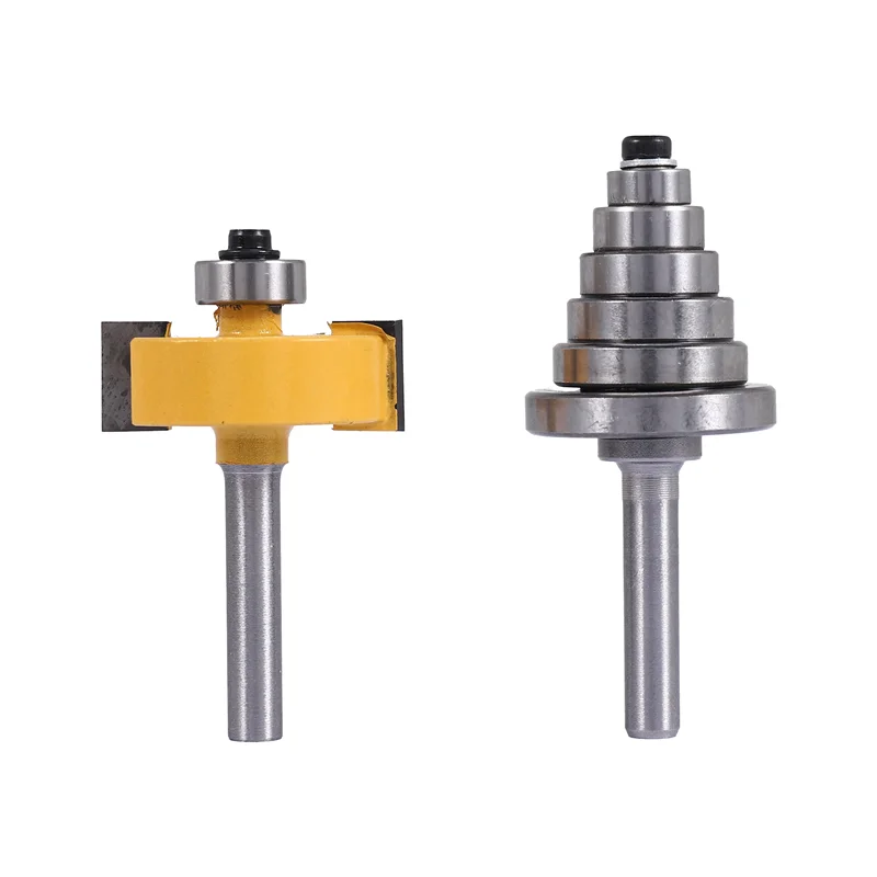

AC88-1/4 Inch Shank Rabbeting Router Bit With 6 Bearings Set For Multiple Depths 1/8 Inch, 1/4 Inch, 5/16 Inch, 3/8 Inch, 7/16 I
