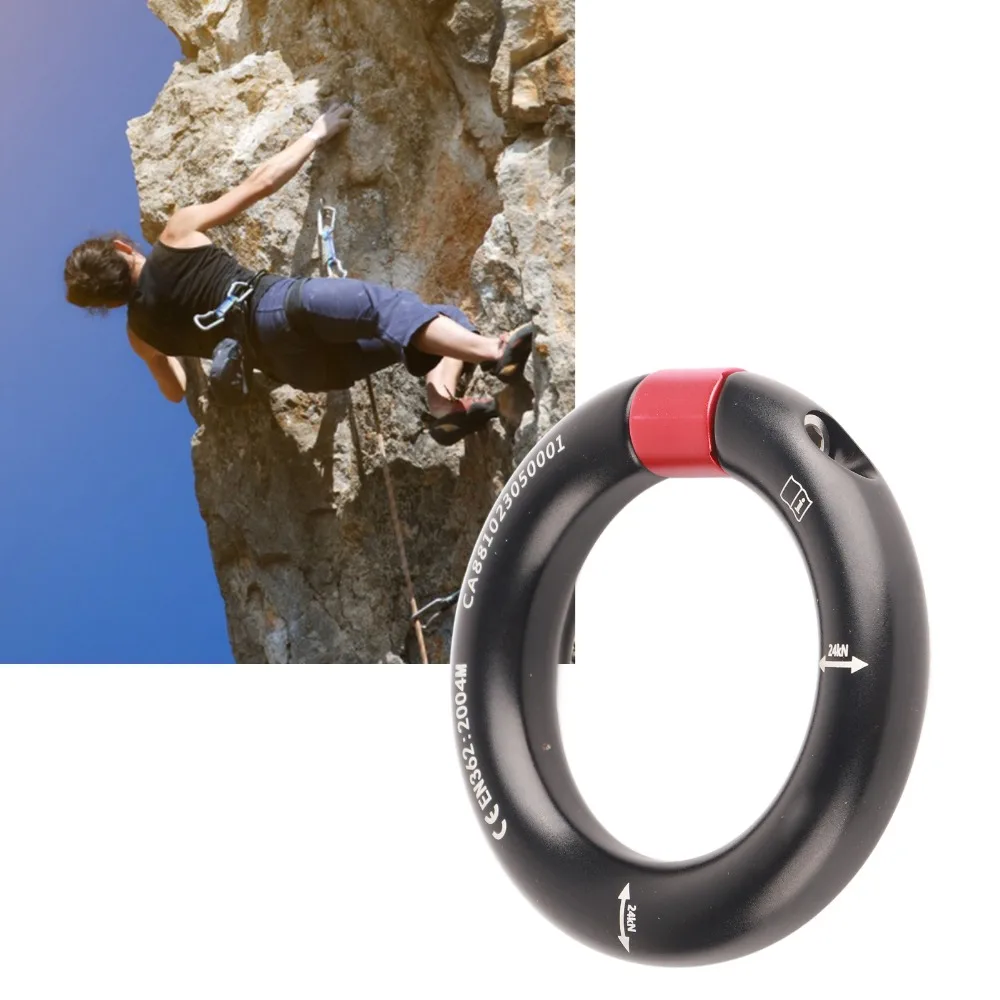 

24KN 12mm Opening Detachable Climbing Connector Aluminium Alloy Abrasion Resistance Rappel Ring Rappel Ring Connector