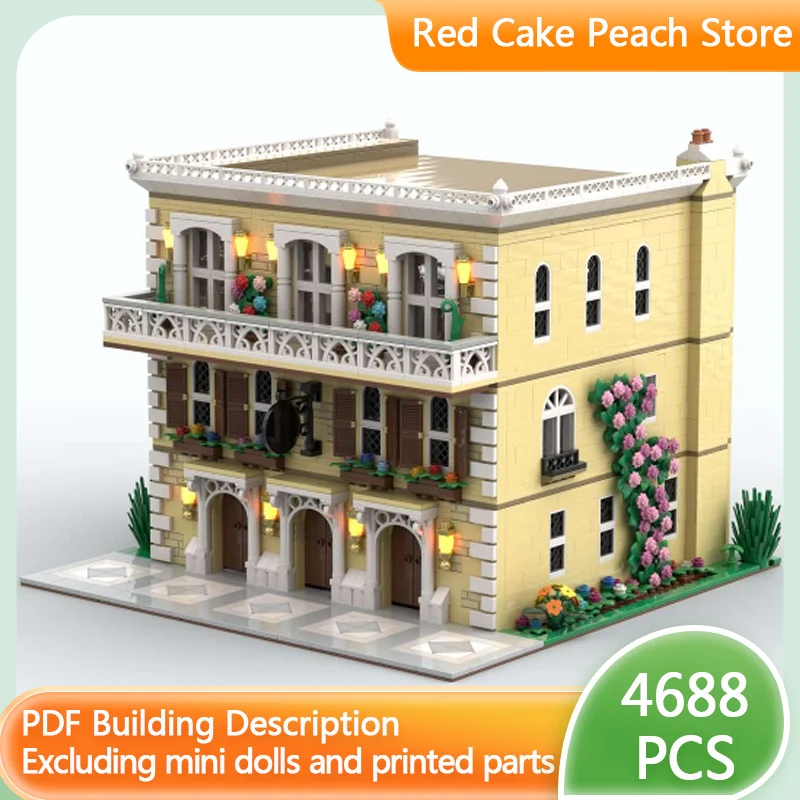 

City Street View Model MOC Building Bricks Cafe And Hotel Modular Technology Children Holiday Gifts Assemble Toys Suit