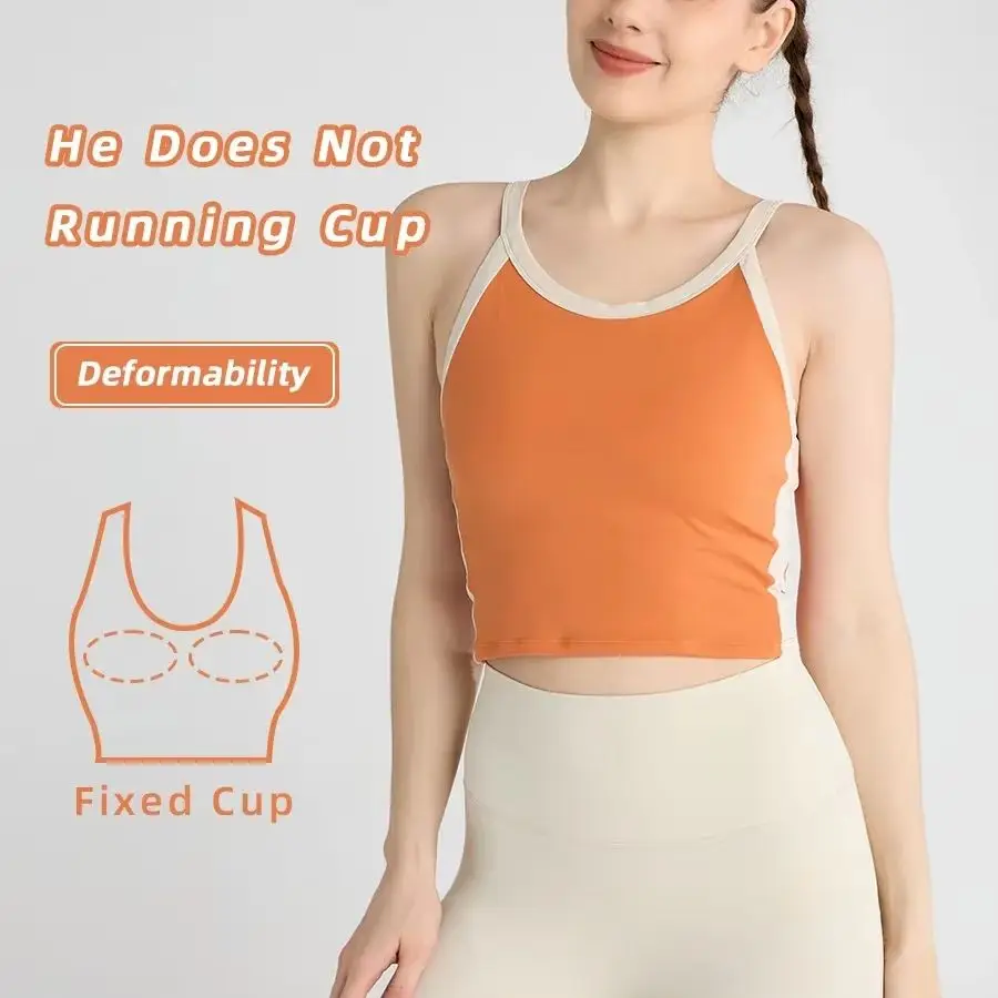 جديد إمرأة سترة يوجا سترة رياضية علوية رفع اللياقة البدنية ثابتة مع وسادة اليوغا الصدرية الملابس الداخلية الرياضة القمم المرأة تنفس صدرة للجري الصالة الرياضية 👚
