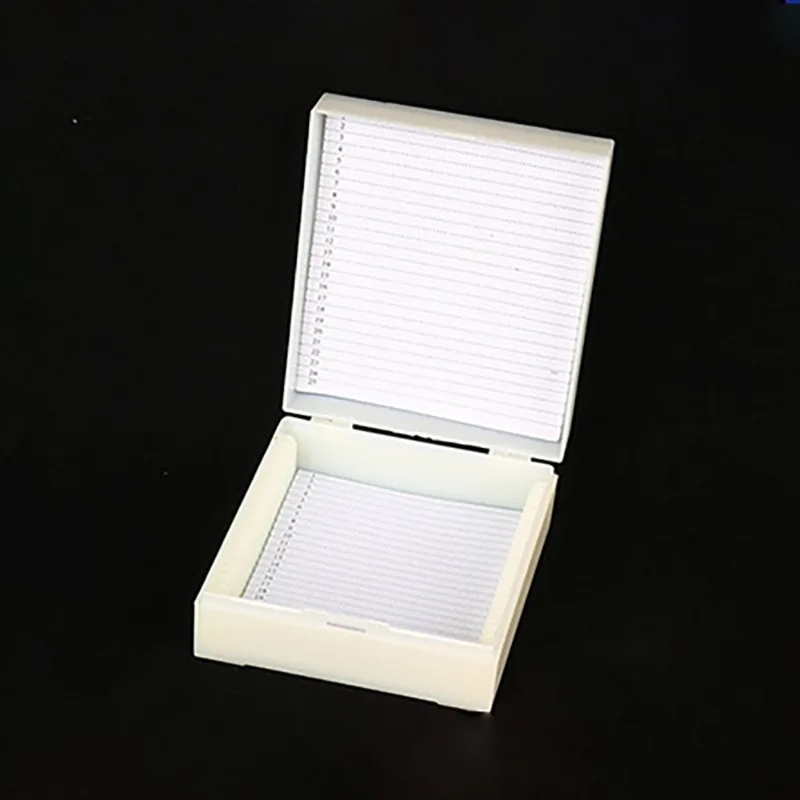 Plastic Microscope Glass Slide Box 25pcs Biological Slices Storage Case Holder for Prepared Microscope Slides - view 6