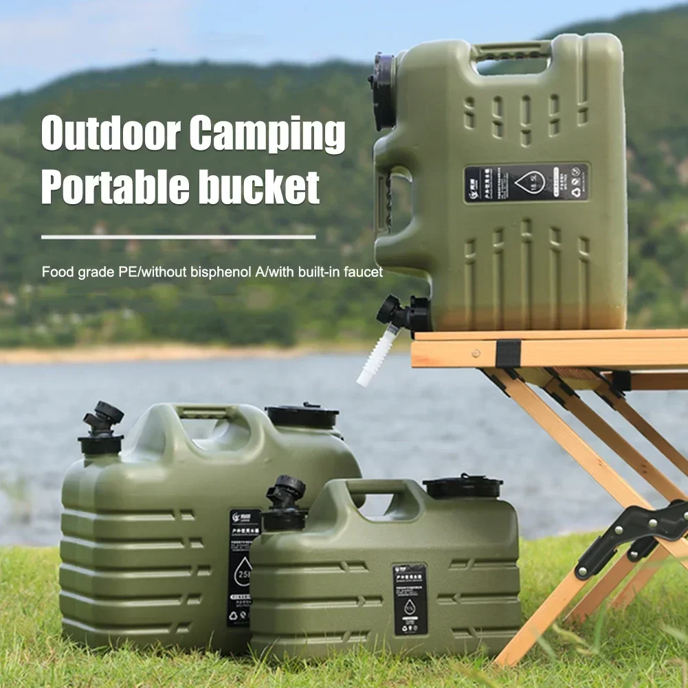 11 12L Portable Water Bucket Large Capacity Drinking Canister Detachable Faucet No Leak Outdoor Travel