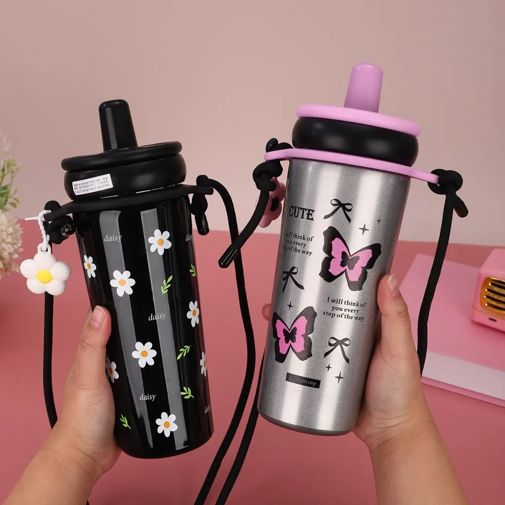 

Stainless Steel Straw Thermal Cup Large Capacity Leak-proof Insulated Water Bottle Portable Leak Proof Car Water Cups Outdoor