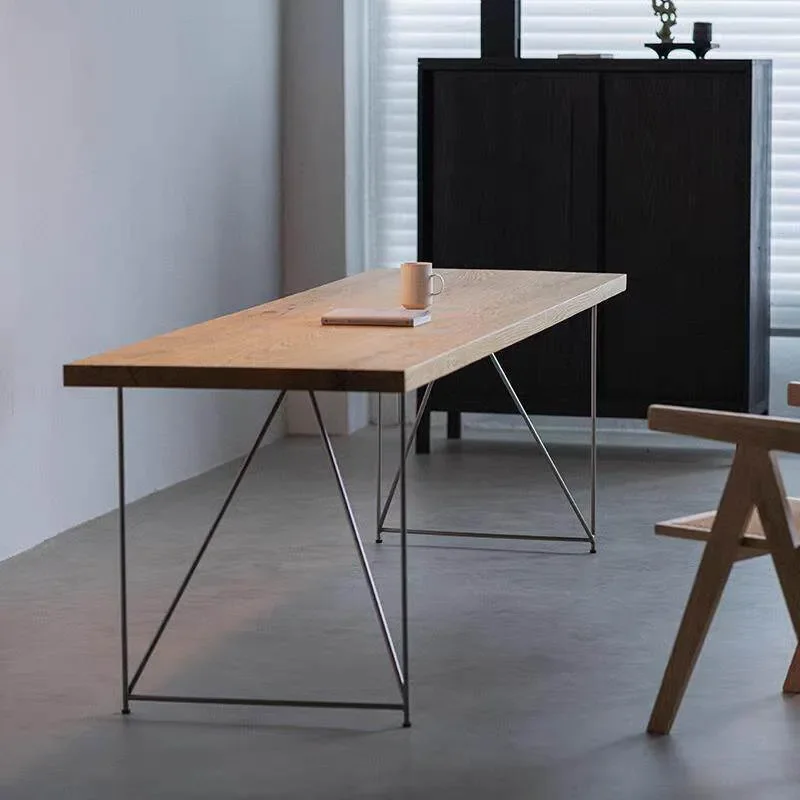 Modern Solid Wood Long Table Minimalist Design Desk for Home Office Conference Tea Drinking Area
