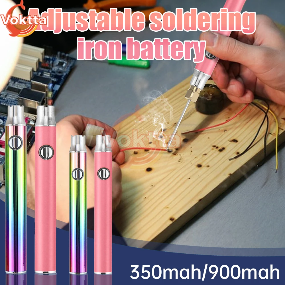 900mAh Electric Soldering Iron Welding Tool 510 Thread Battery Pen Solder Iron Shaped Button Adjustment Heating Tips Repair Tool