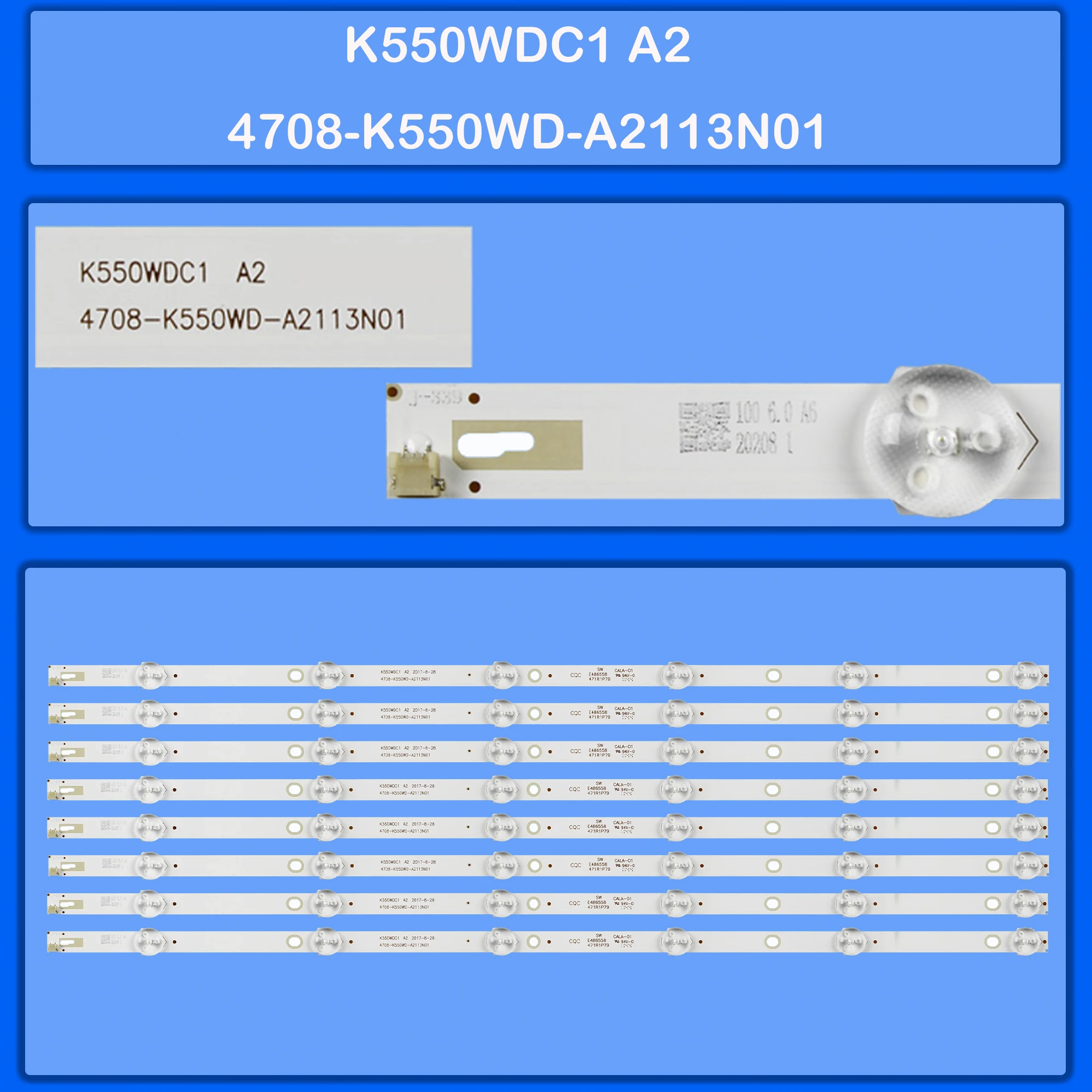 

Лента светодиодной подсветки для S55UHD20B STV-LC55ST2000U-8 55U5855EC T55U5850 YS55AU9000 55PUF6022 K550WDC1 A2 4708-K550WD-A2113N01
