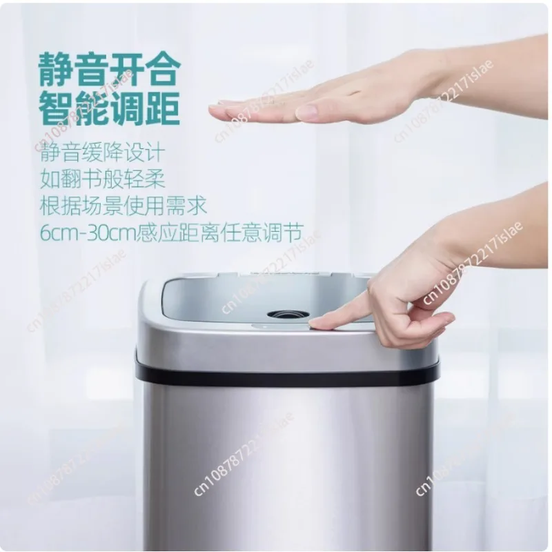 15L Kitchen Trash Can Automatic Touch Free Garbage Bin Motion Sensor Trash Can with Lid Waste Bin