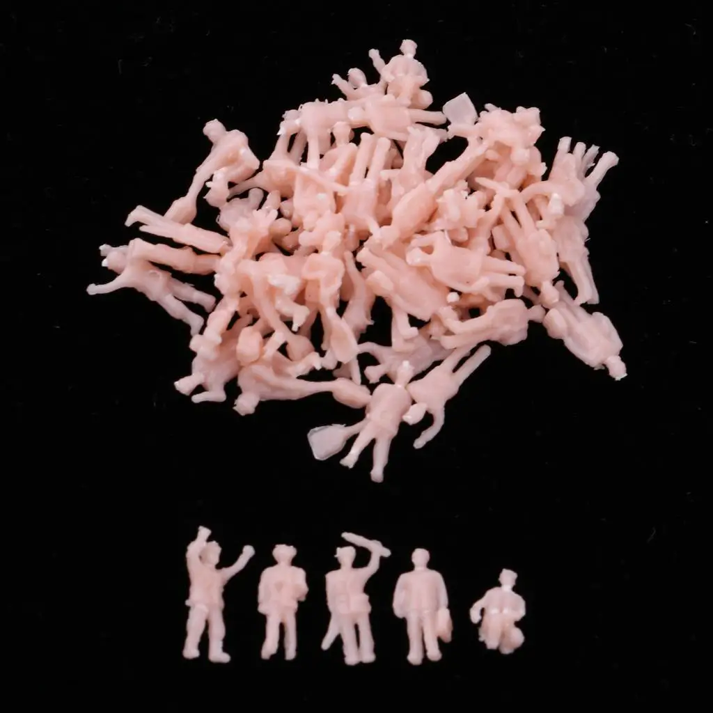 N Layout Railway Landscape DIY 56Pcs Painted People Figures Models