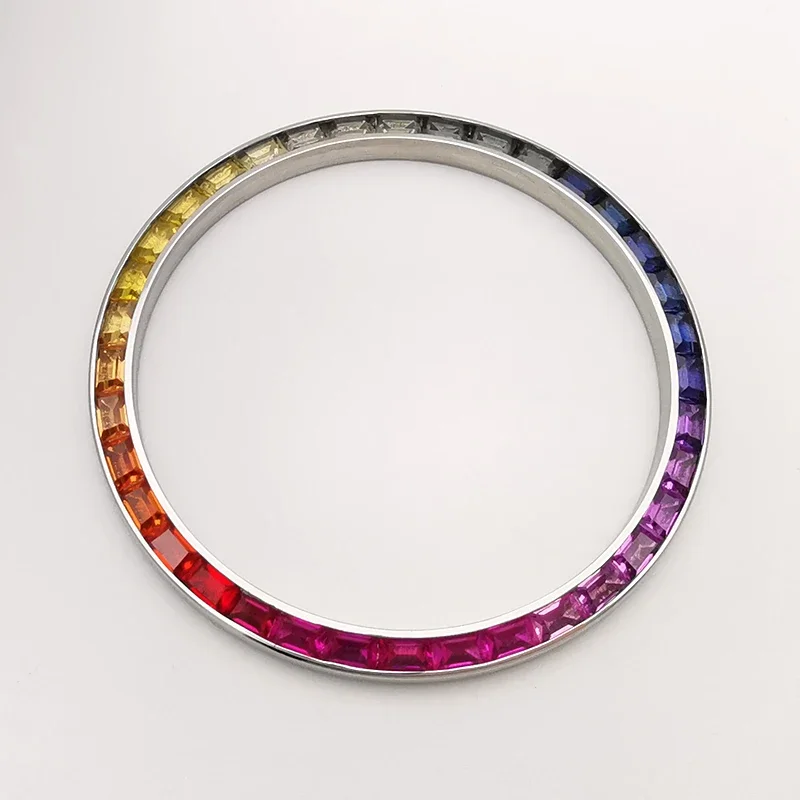 High Quality Rainbow Gems Bezel For 31mm 34mm 36mm 41mm Datejust, Watch Parts
