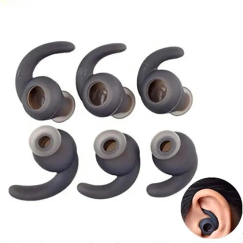 3 Pairs Silicone Ear Tips Ear Bud Replacement Earplugs Ear Hooks for JBL REFLECT BT Sports Earphone Ear Gels S/M/L