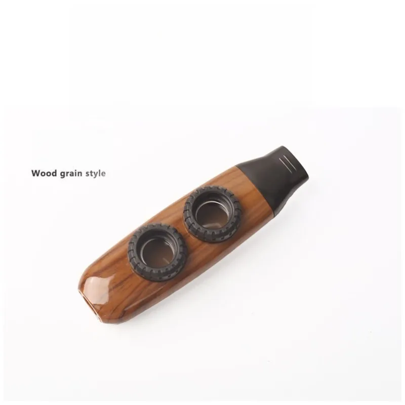 New 1pcs Flute Kazoo Flute Adjustable ABS Wind Instrument Dual Hole Circular Diaphragm for Camping Hiking
