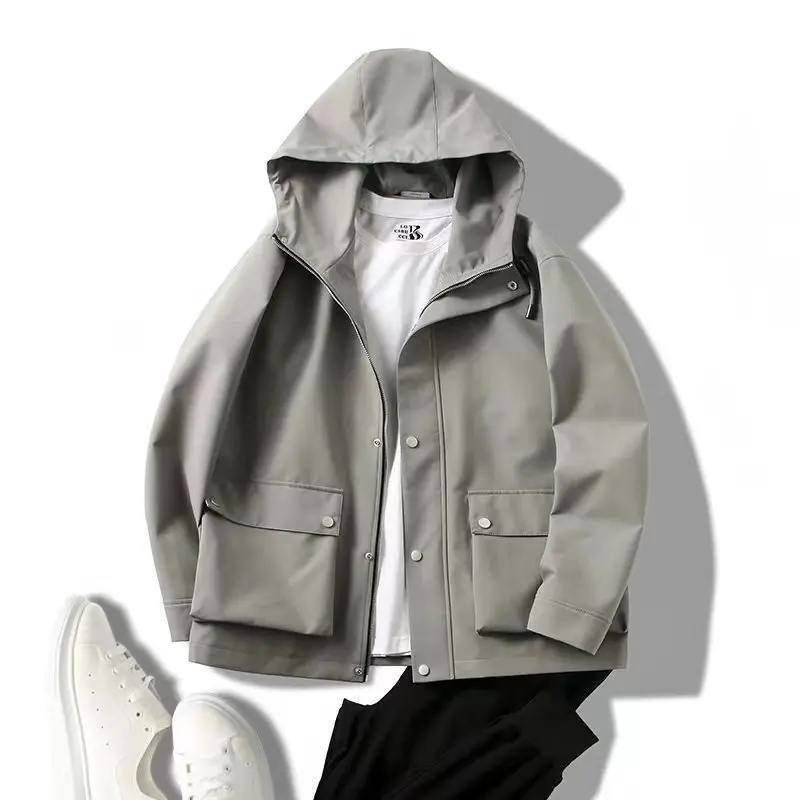 

Мужская повседневная ветрозащитная водонепроницаемая куртка с капюшоном Trade King, подставка Long Sve, молодежная куртка из полиэфирного волокна